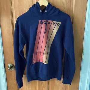 Men's Lost Gods Collective 70s Tokyo Stripes Distressed Pull Over Hoodie Small